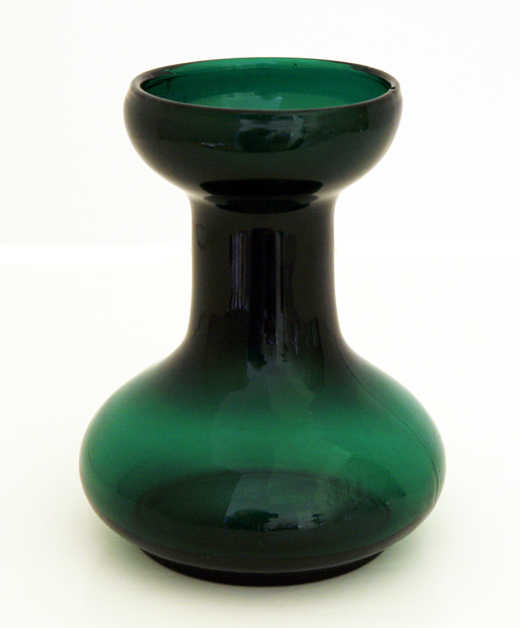 Deep Green Glass Hyacinth Bulb Vase Retro Art Glass