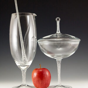 Air Twist Stem Crystal Bar Cocktail Mixer, Stirrer and Circus Tent Jar