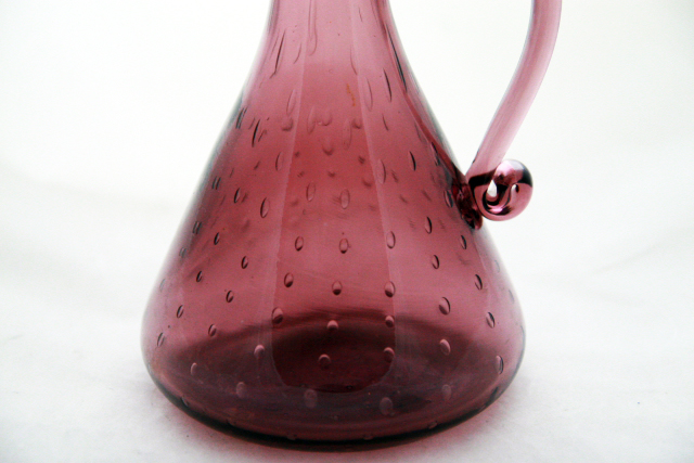 Amethyst Blown Glass Controlled Bubble Pitcher Vase