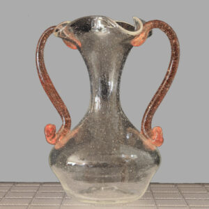 Amphora Urn Vase with Two Pink Handles and Frothy Bubbles