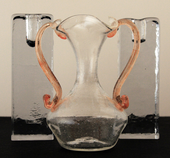 Amphora Urn Vase with Two Pink Handles and Frothy Bubbles - Image 3