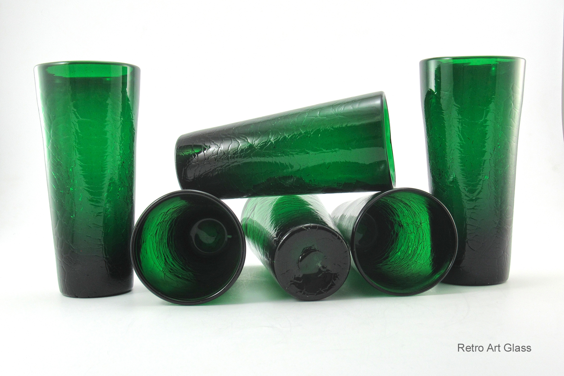 Mid-Century Bischoff Art Glass Flip Tumblers Pitcher Beverage Set - Image 7