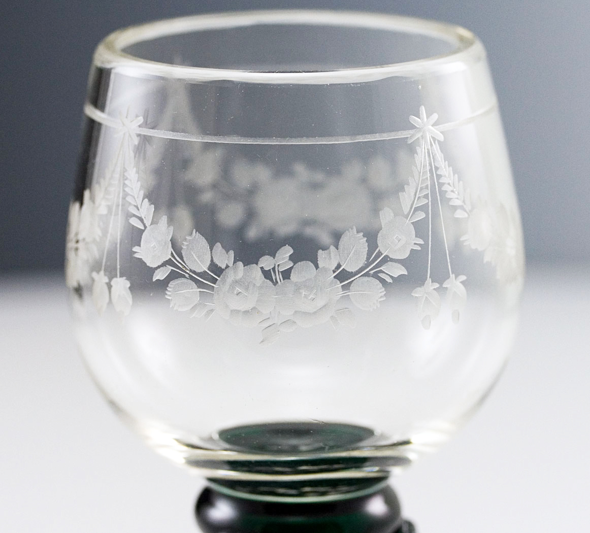 Antique Bohemian Crystal Wedding Roemer With Prunts - Image 2
