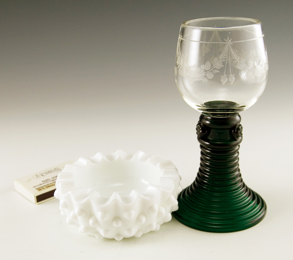 Antique Bohemian Crystal Wedding Roemer With Prunts - Image 3