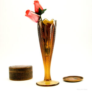 Tiara Glass Root Beer Zipper Vase