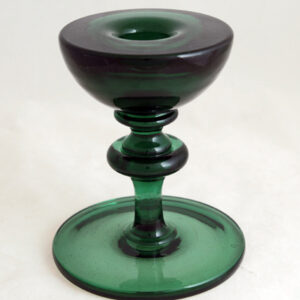 Antique Glass Candle Holder with Cushion Knop Stem