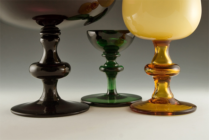Antique Glass Candle Holder with Cushion Knop Stem - Image 5