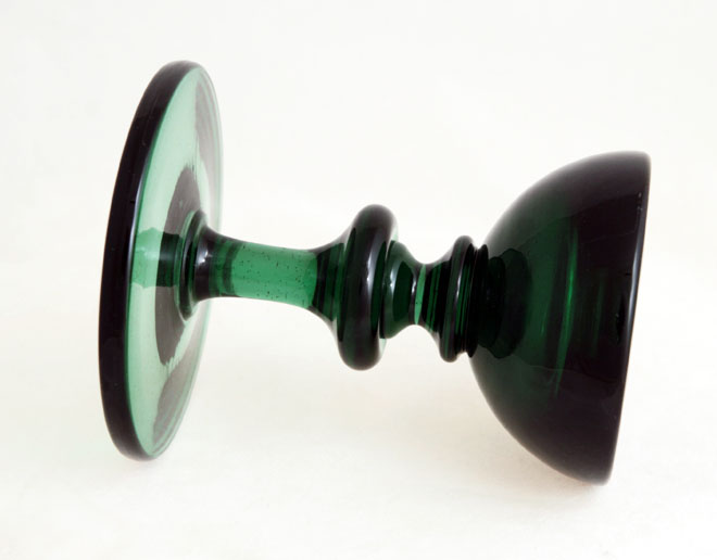 Antique Glass Candle Holder with Cushion Knop Stem - Image 3