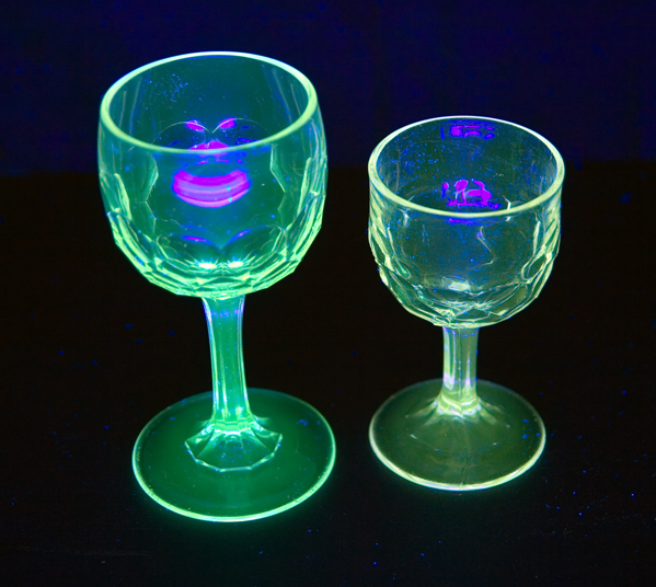 Antique EAPG Glass Honeycomb Goblet Set of Two - Image 2