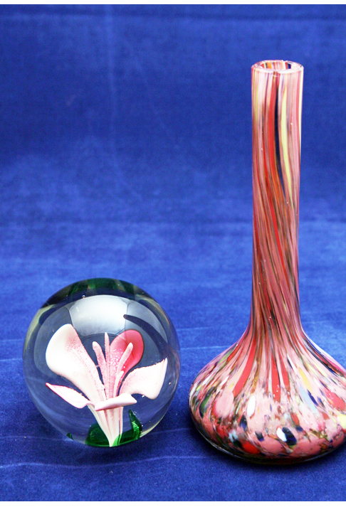 Antique End-of-Day Glass Hand-Blown Murrina Stick Vase - Image 3