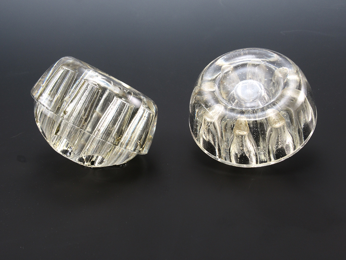 Glass Flower Frogs With Center Candle Holder Two Available - Image 3