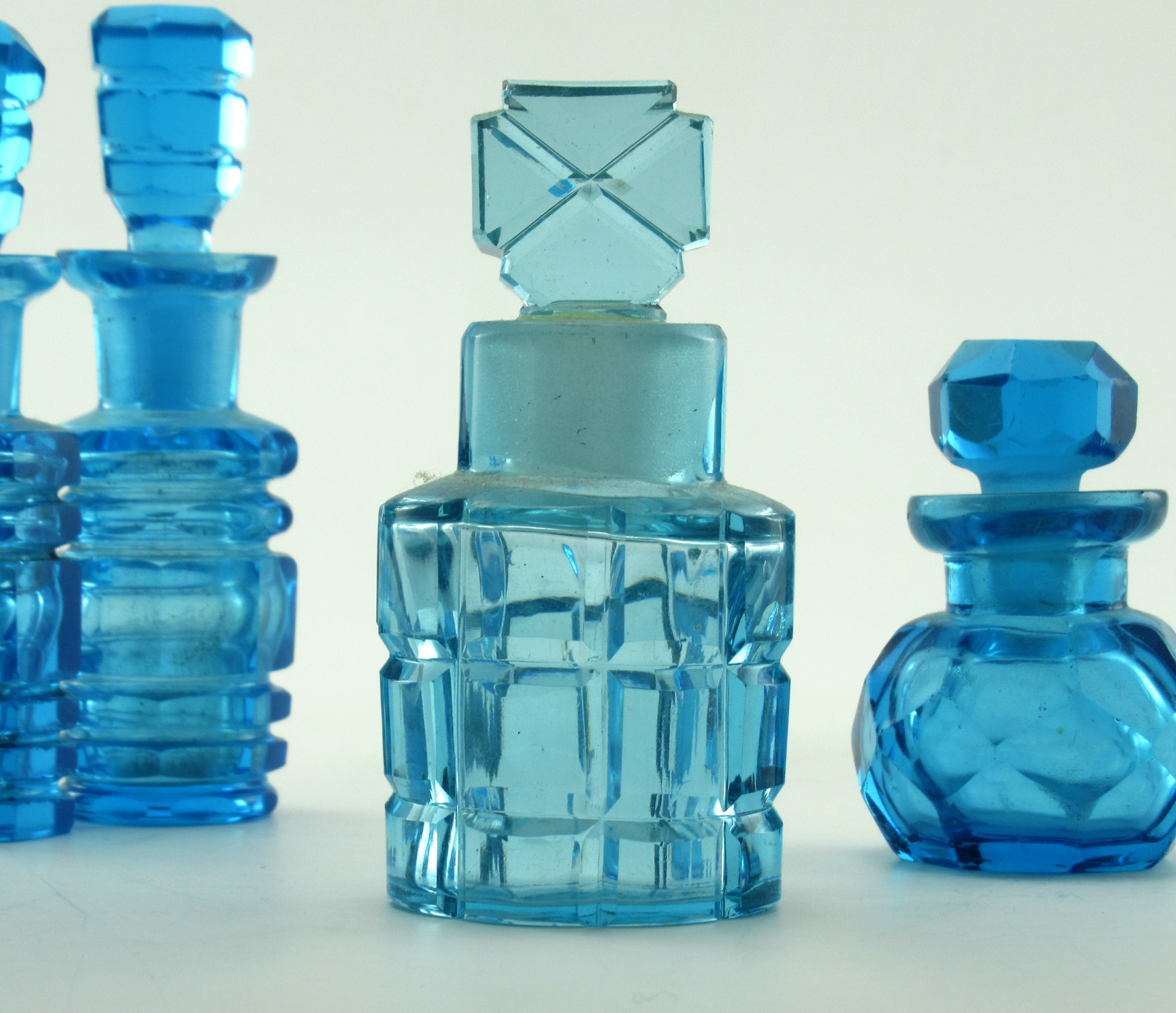 Antique French Glass Scent Bottles Set of Four - Image 3