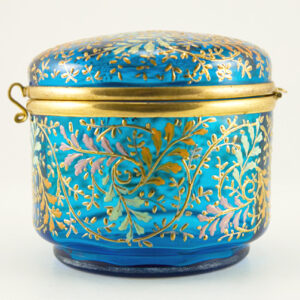 Antique Moser Art Glass Hinged Enamel Box