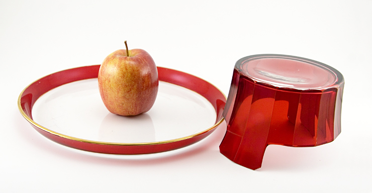 Antique Ruby Glassware Tray and Bowl - Image 3