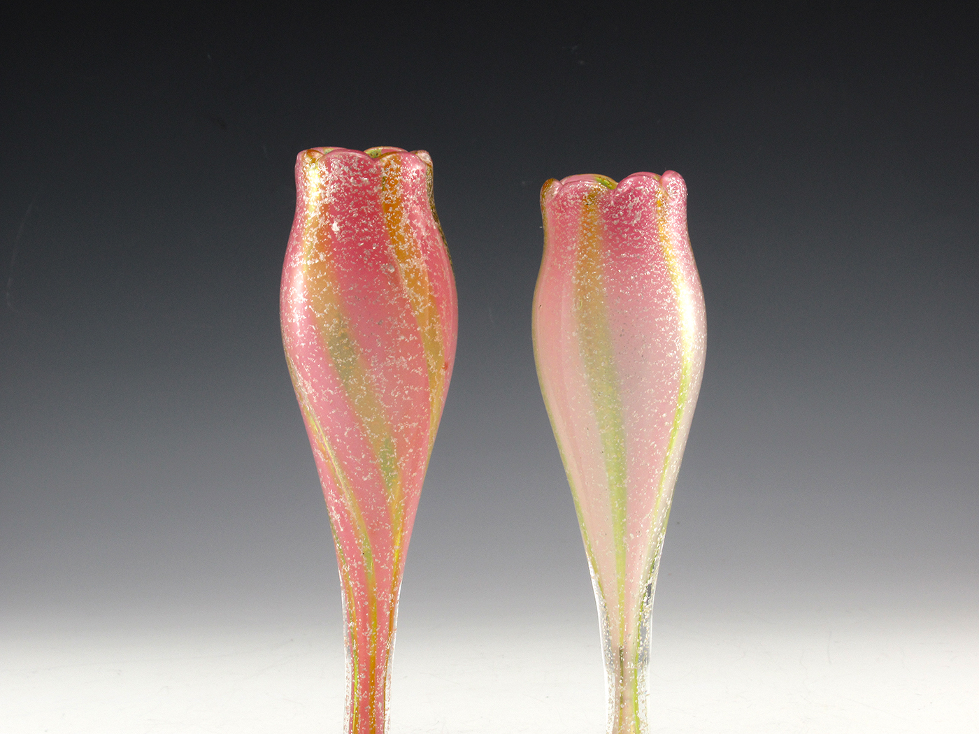 Antique Venetian Art Glass Vanity Vase Set