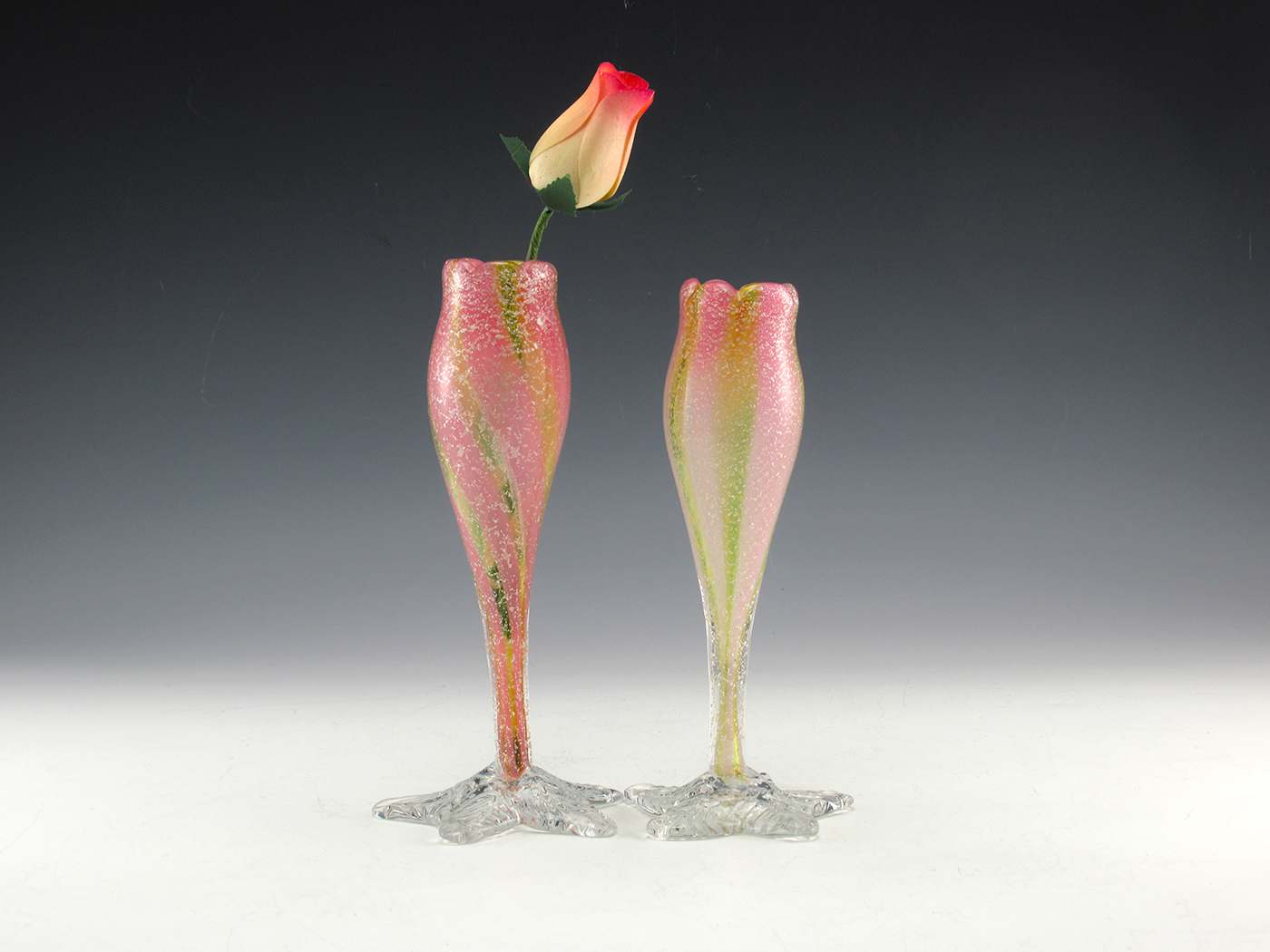 Antique Venetian Art Glass Vanity Vase Set - Image 6