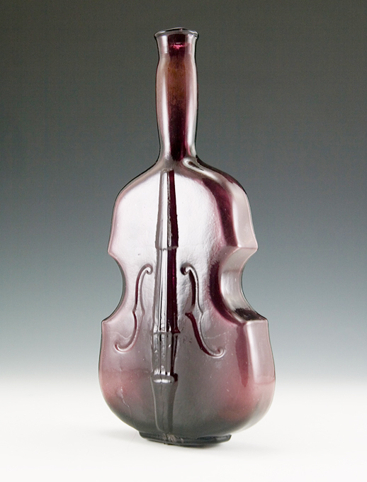 Antique Viobot Violin Wall Vase with Sharp Pontil and Tooled Lip