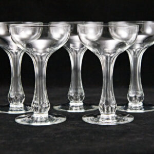 Art Deco Crystal Hollow Stem Champagne Cocktail Set