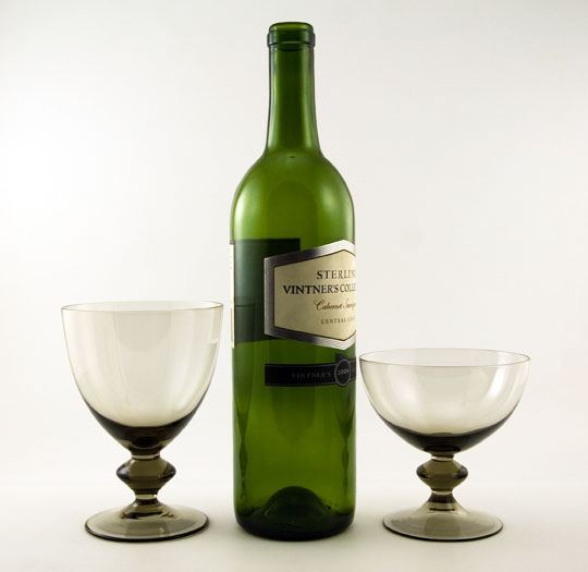 Swedish Modern Smoke Crystal Stemware Set of 24 - Image 2