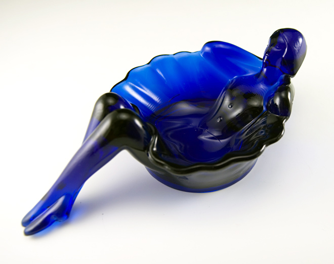 Ballerina Dish in Cobalt Blue Glass