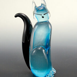 Murano Art Glass Siamese Cat Figurine with Sticker