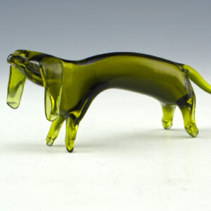 Vintage Retro Glass Dachsund Dog Handmade by Pilgrim Glass USA