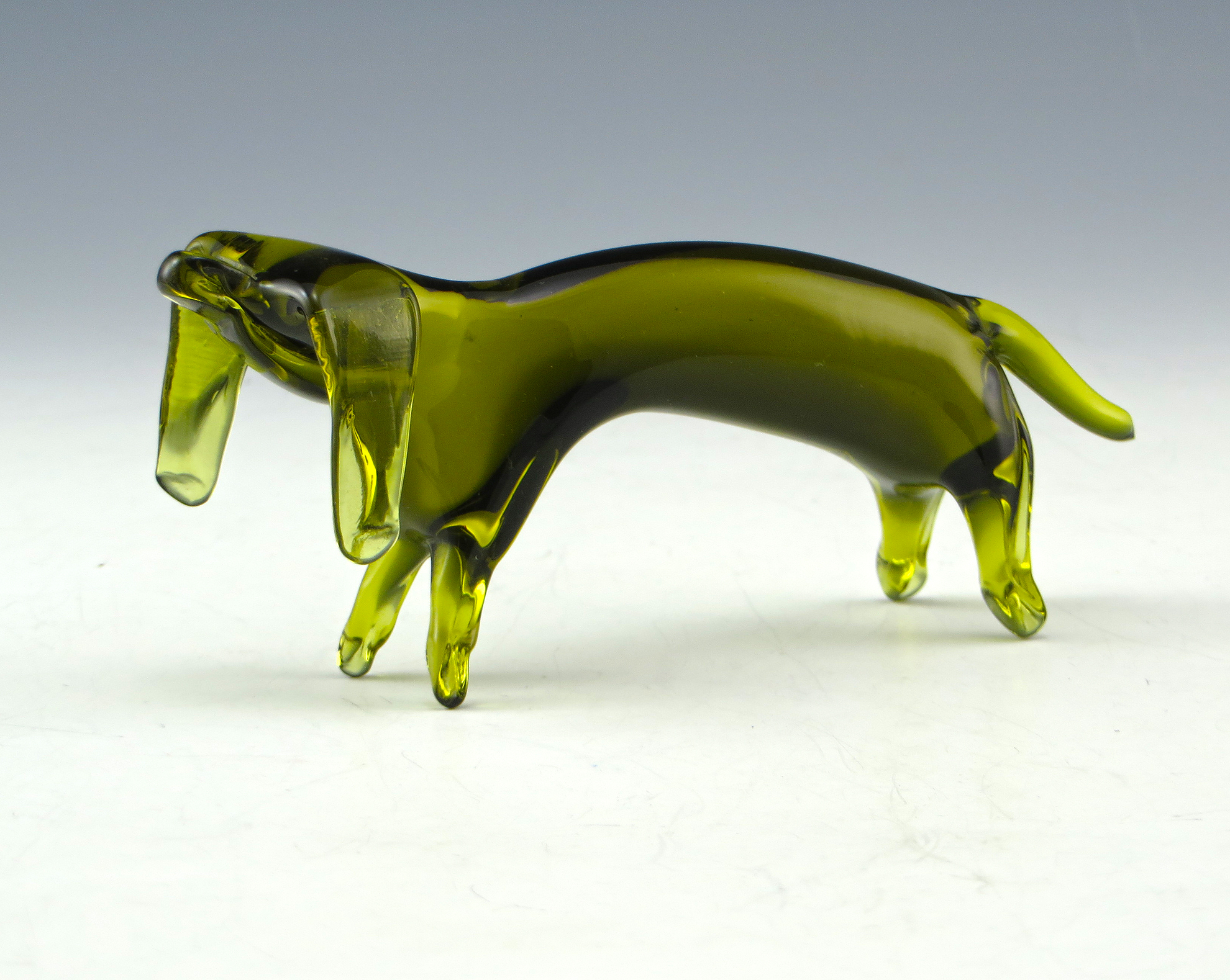 Vintage Retro Glass Dachsund Dog Handmade by Pilgrim Glass USA