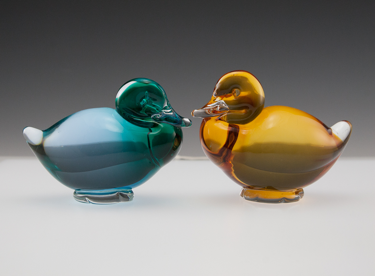 Pauly & C Glass Duck Set w/Label Vintage Italian - Image 2