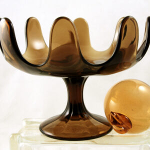 Art Glass Mod Centerpiece Bowl in Nutmeg