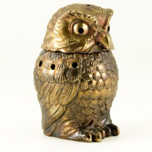 Art Nouveau Style Patinated Owl Incense Burner