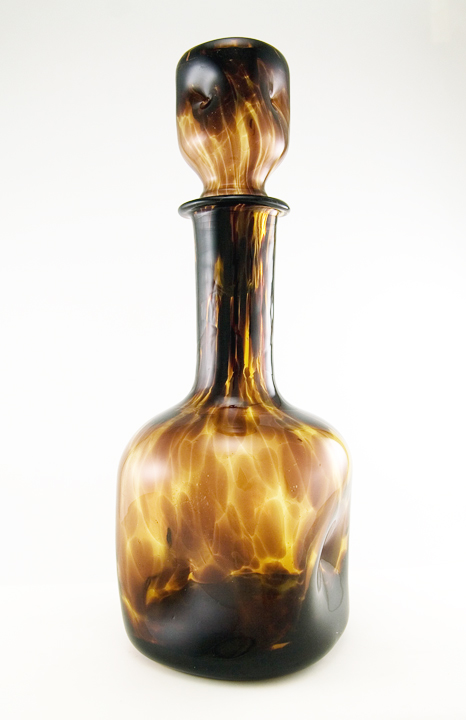 Authentic Mid-Century Tortoise Shell Glass Decanter