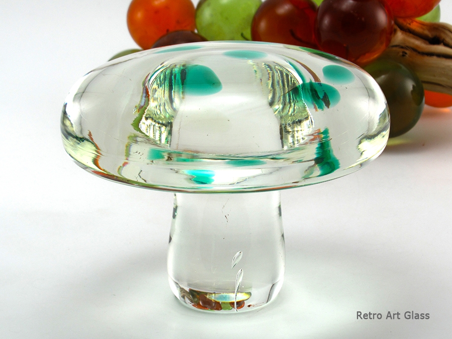 Big Art Glass Mushroom Ink Stain Spots Weighs 3.5 lbs