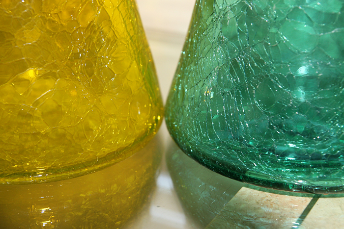 Big Blenko Art Glass Jonquil Crackle Waisted Floor Vase - Image 2