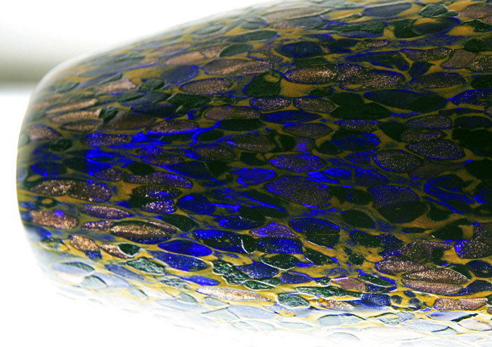 Big Hand Blown Art Glass Vase Set Laminated with Mosaic Murrines - Image 7
