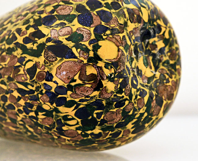 Big Hand Blown Art Glass Vase Set Laminated with Mosaic Murrines - Image 6
