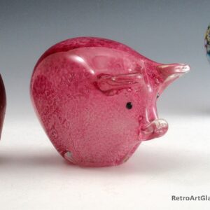 Big Pink Pig Hog Paperweight Hand-Made Cased Art Glass