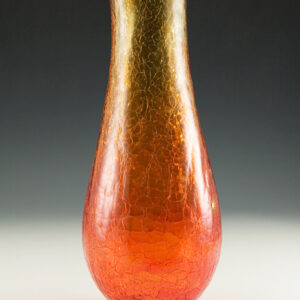 Lantern Chimney in Retro Mod Tangerine Crackle Glass
