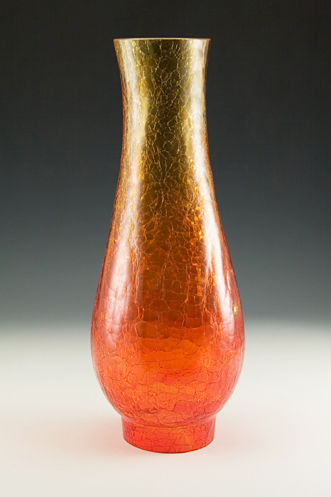 Lantern Chimney in Retro Mod Tangerine Crackle Glass