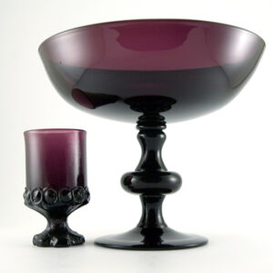 Big Vintage Italian Blown Glass Amethyst Centerpiece