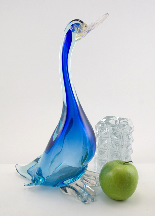 Big Vintage Murano Art Glass Sommerso Goose Sculpture - Image 3