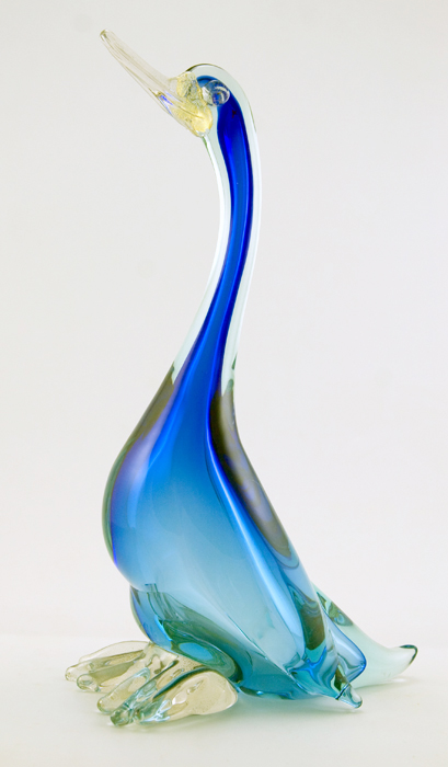 Big Vintage Murano Art Glass Sommerso Goose Sculpture - Image 2