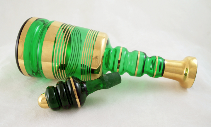 Big Borske Sklo Blown Glass Czech Decanter