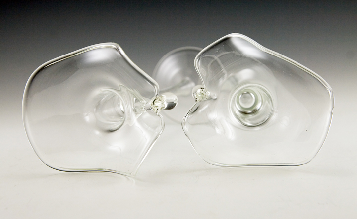 Bimini Style Blown Glass Droplet Candlestick Holder Set - Image 2