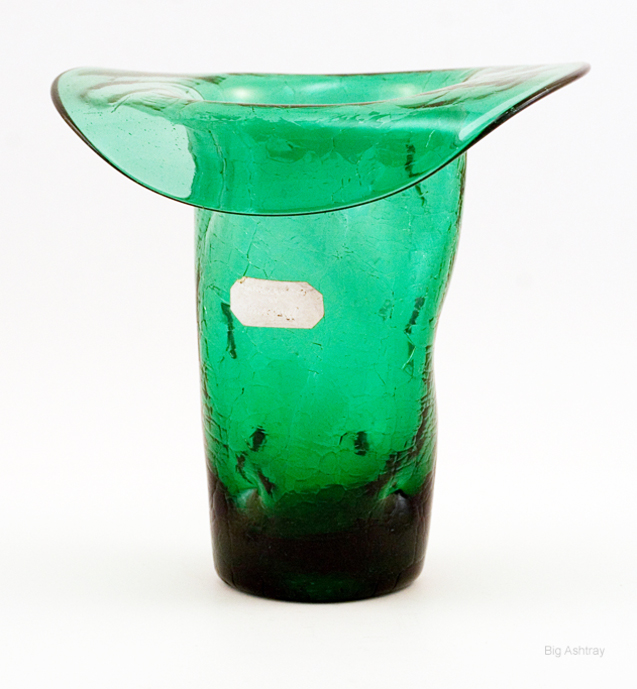 Bischoff Art Glass Dimpled Tall Hat Crackle Vase