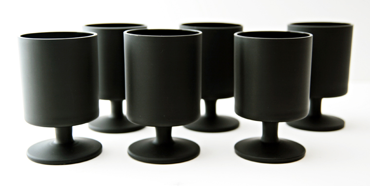 Selection of black glass at Retro Art Glass.