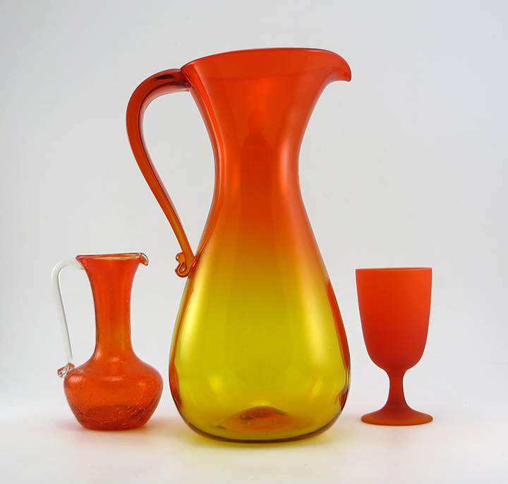Mid-Century Art Glass Hand-Blown Pitcher Early Blenko - Image 2