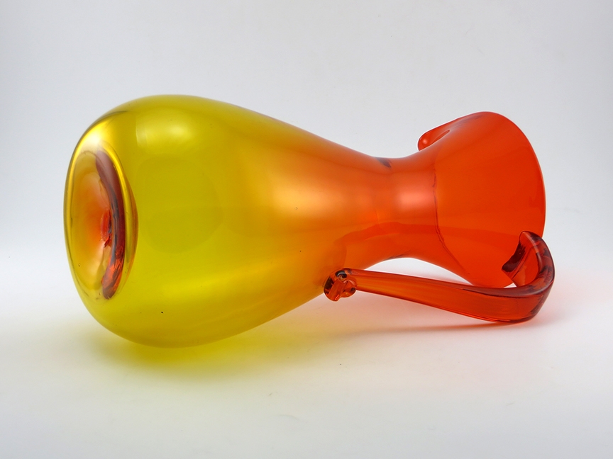 Mid-Century Art Glass Hand-Blown Pitcher Early Blenko - Image 4