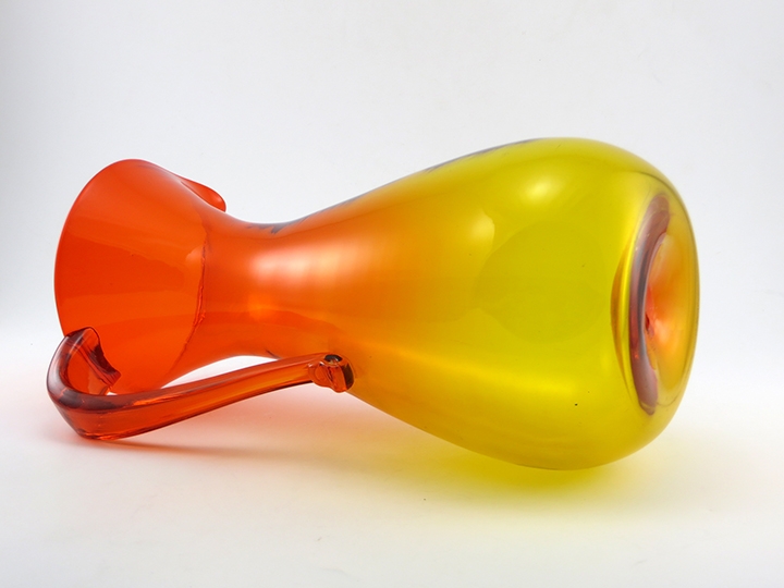 Mid-Century Art Glass Hand-Blown Pitcher Early Blenko - Image 3
