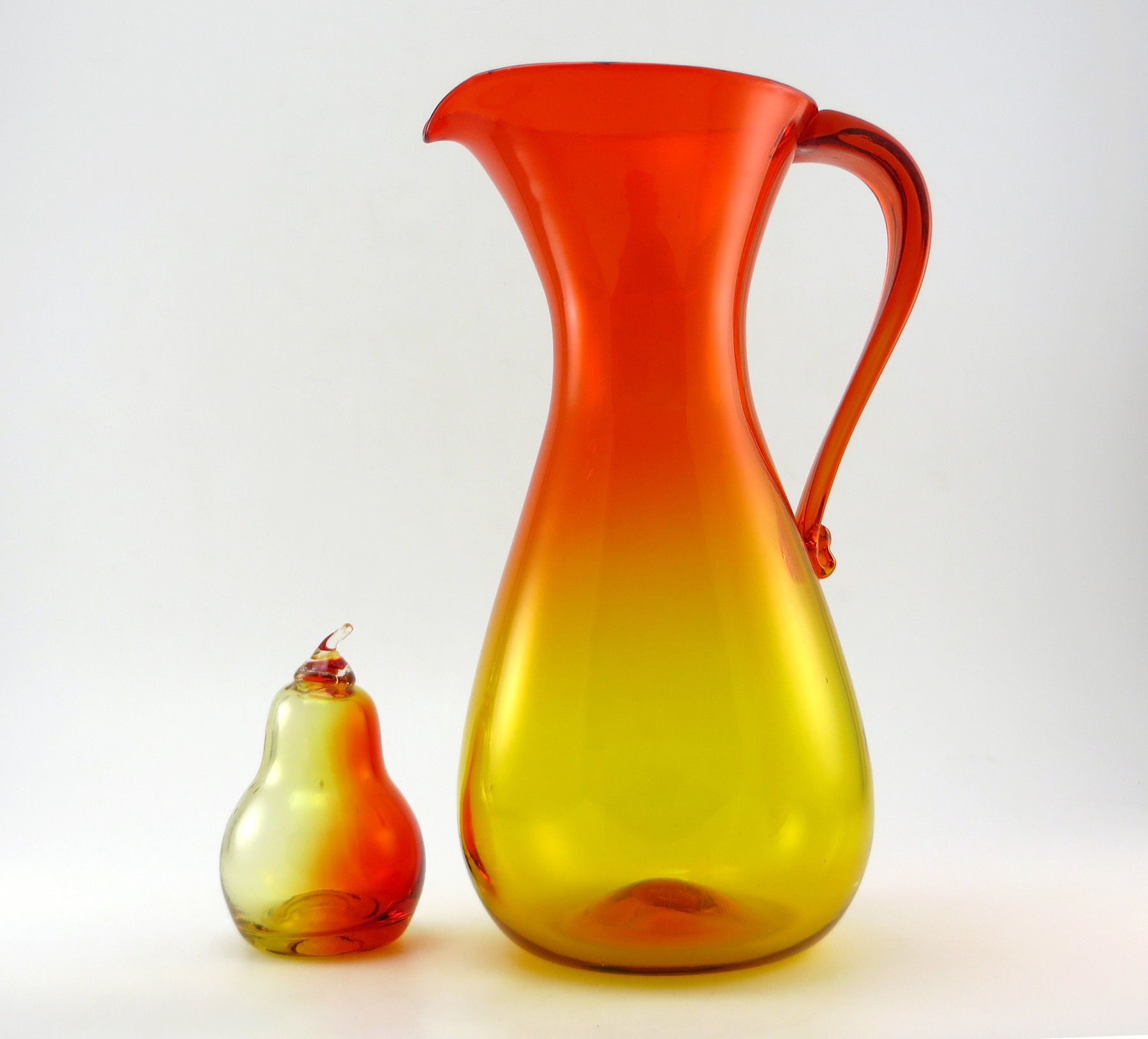 Mid-Century Art Glass Hand-Blown Pitcher Early Blenko