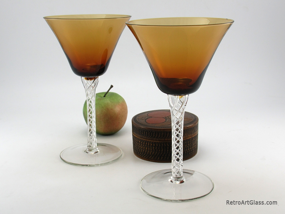 Blenko Art Glass Air Twist Stemware Set Hand-Blown Vintage - Image 3